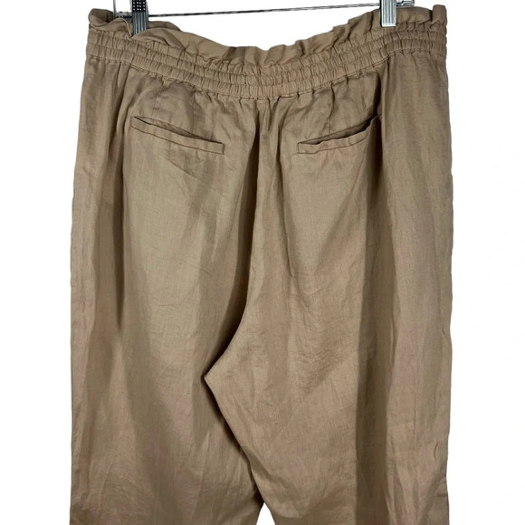 LAUREN RALPH LAUREN Black Label Tan Linen Pull on Pants - Picture 6 of 7